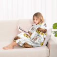 thumbnail image 4 of White Highland Cow Sunflower Calf Pattern Blanket Hoodies for Kids 6-13YR Oversize Wearable Blanket Hoodies for Boys Girls Teens, 4 of 7