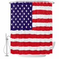 thumbnail image 2 of American Flag Waterproof Fabric Shower Curtain,Retro Rustic Stars And Stripes US Flag Waterproof Fabric Shower Curtain for Bathroom Curtains Bathtubs Hotel Shower Curtains with 12 Hooks Small 36x78in, 2 of 8