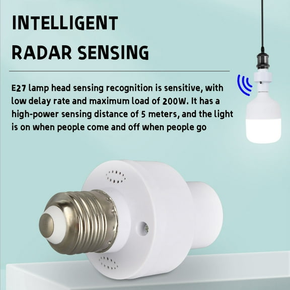 HBBKVI Motion Sensor Light Socket Motion Screw LED CFL Incandescent Bulb Adapter Human Body Sensing Control Automatically Extinguished In 17 Seconds