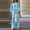 Blue, variant on Homenesgenics 2-Piece Lounge Set Women's Fashion Two Piece Solid Color and Linen Loose Casual Suit Blue XXXXL