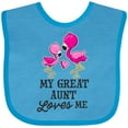 thumbnail image 3 of Inktastic My Great Aunt Loves Me with Two Flamingos Boys or Girls Baby Bib, 3 of 4