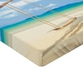 thumbnail image 2 of Ambesonne Tropical Fitted Sheet, Coconut Palms Island, Full Size, Cream Blue Green, 2 of 3