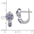 thumbnail image 2 of Sterling Silver Rhodium-plated Tanzanite Circle Hinged Earrings QE10113TZ, 2 of 2