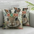 thumbnail image 3 of Orinice  Easter Pillow Cover  Bunny Floral Eggs Decorations Holiday Farmhouse Happpy Easter Spring Pillow Case for Home Sofa Couch Decor  White, 3 of 5