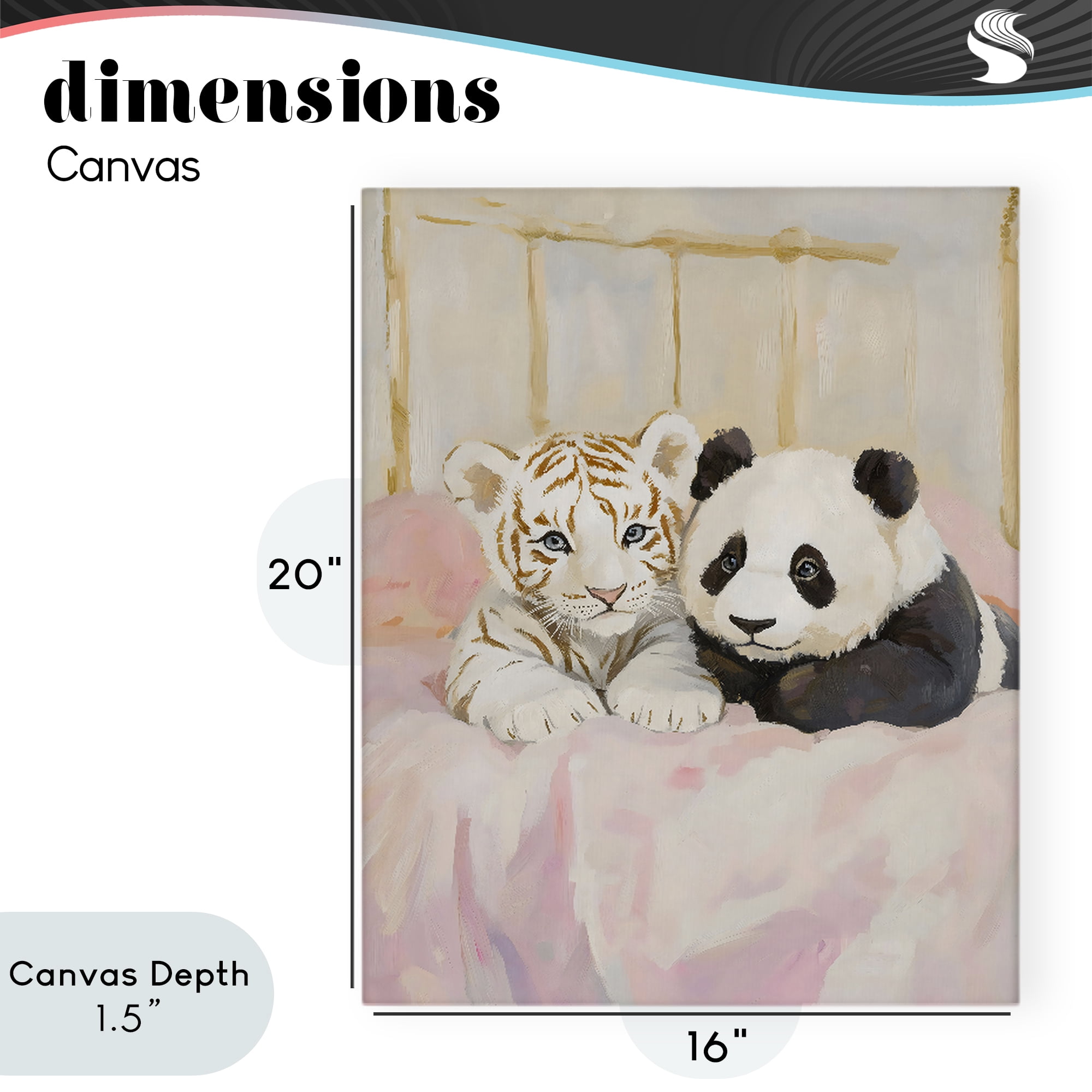 Stupell Industries Baby Panda & Tiger Cuddles Canvas Wall Art, design by The Prints Vibe
