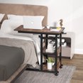 thumbnail image 5 of Tribesigns Overbed Bedside C Table Small Computer Desk Table Sofa Table with Storage Shelves,Mobile Couch Table Tray Snack TV Laptop Bedside Table with Wheels, 5 of 7
