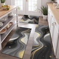 thumbnail image 2 of Black and Gold Marble Glitter Splashes Pattern Kitchen Rugs Sets Of 3,Kitchen Runner Rugs Non Skid Washable,Decorative Kitchen Floor Mats for Kitchen,Sink,Laundry,17"x30"+ 17"x47" + 17"x59", 2 of 6