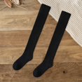 thumbnail image 5 of vnanda Women Stockings Winter Stockings Over Knee Length Elastic Anti-slip Thick Warm Solid Color Soft Breathable Anti-shrink Thermal Lady Long Socks, 5 of 8