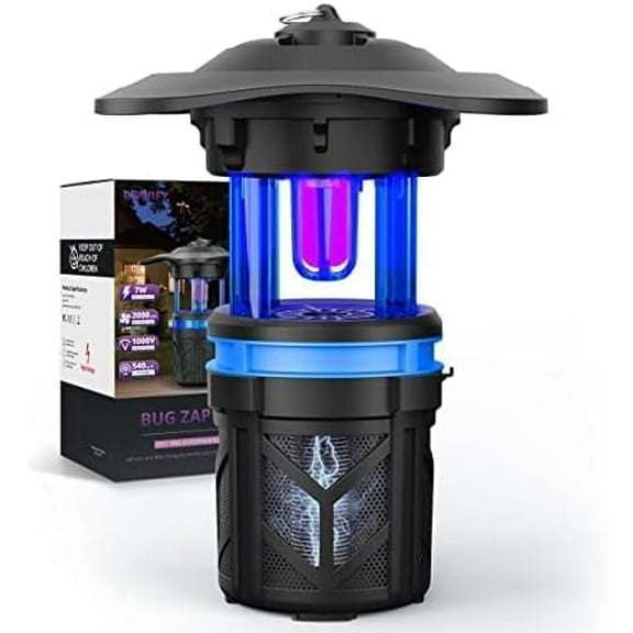 Mosquito Trap Outdoor/indoor, Bug Zapper With Fluorescent UV Light, Suction FanAnd 1000V Grid Combination, Fly Trap Mosquito Killer For Gnat, Moth, Fruit Flies, FlyingInsect (Without Stand)