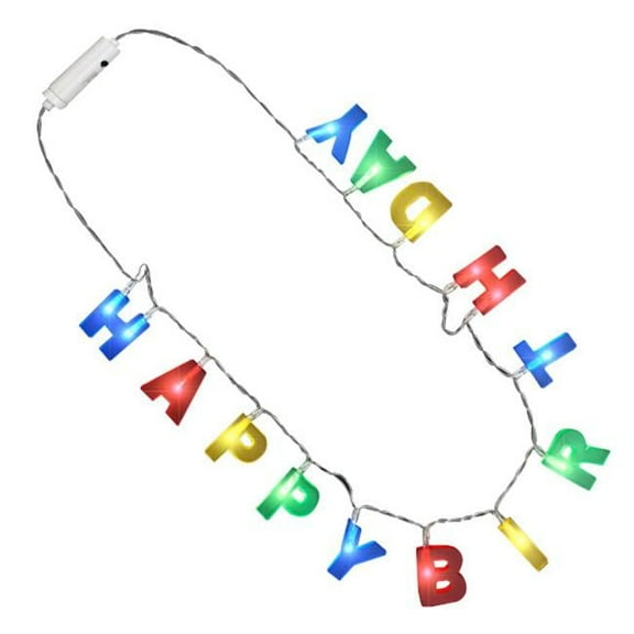 Blinkee A7050 Multi Color LED Happy Birthday Lights Necklace