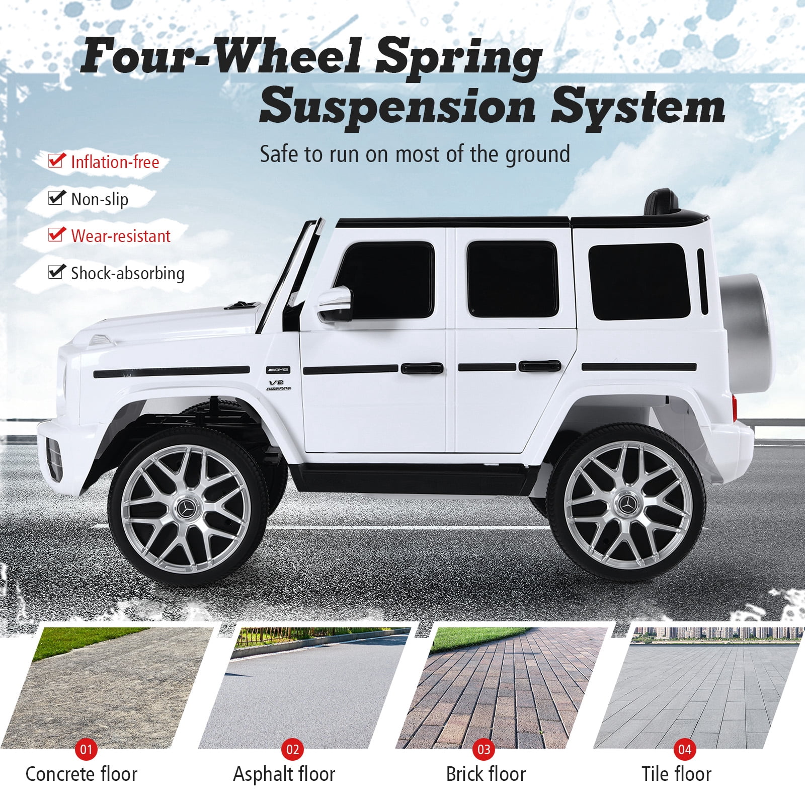 Infans 12V Kids Ride On Car Licensed Mercedes-Benz G63 w/ Remote Control & Music White