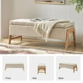 thumbnail image 5 of 47" Modern Fabric Storage Bench Flip Top and Upholstered Cushioned for Entryway Bedroom, Tan, 5 of 8