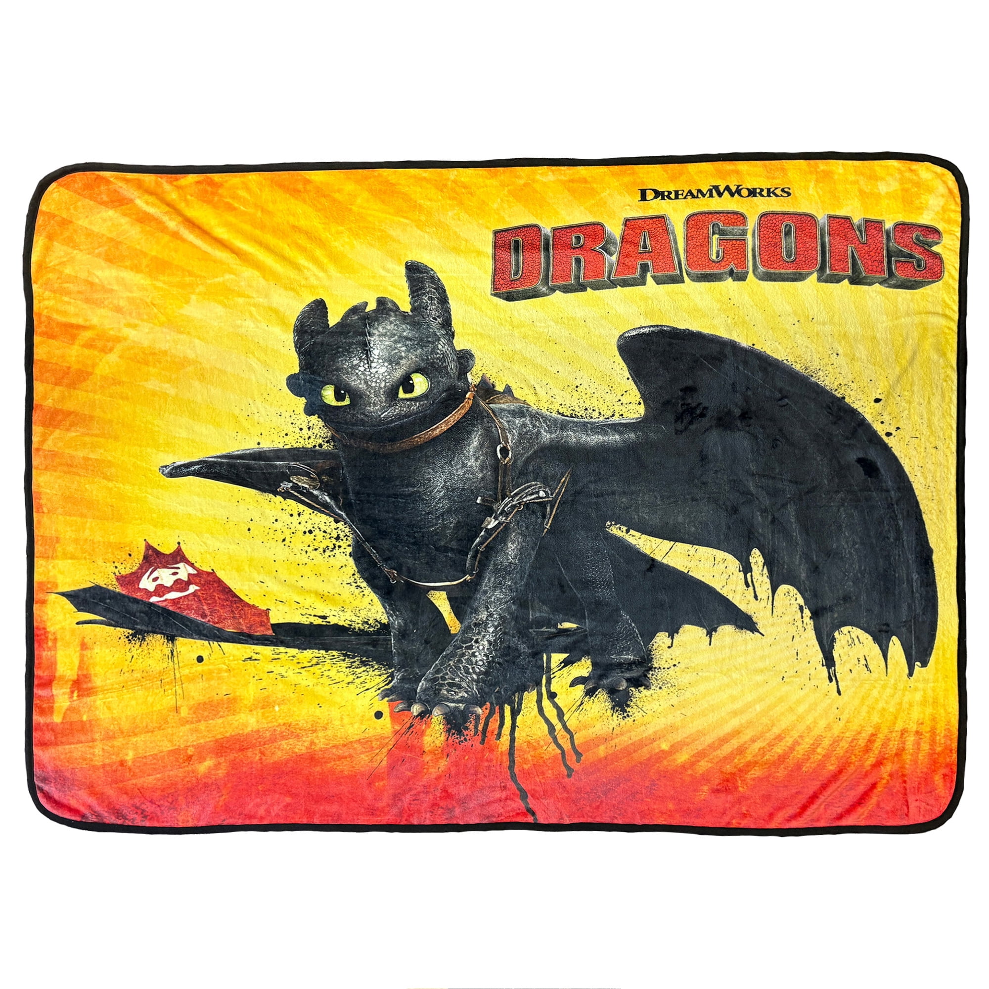How To Train Your Dragon Blanket With Matching Button Toothless Throw 45" X 60"