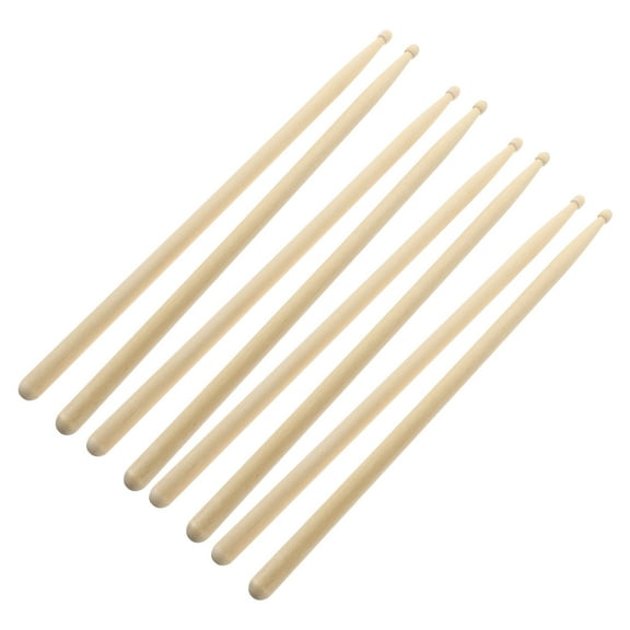 WHAMVOX 4 Pairs of 5A Music Band Maple Wood Drum Sticks Drumsticks (Wood Color)