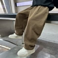 thumbnail image 5 of Staki Boys Baggy Pants Boys Cargo Pants with Pockets Casual Hiking Slacks Combat Trousers for Kid(Khaki,3-4 Years), 5 of 5