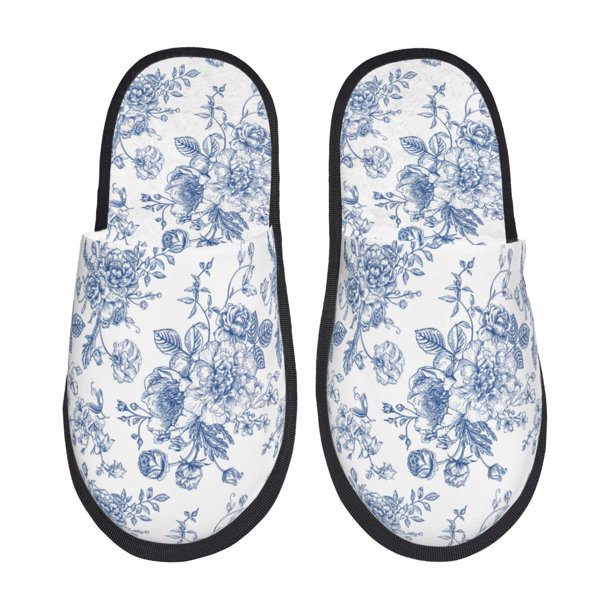 Fotbe Rose Flowers Pantuflas Peludas para Mujer con Estampado, Zapatillas de Peluche, Zapatos de Invierno para Casa, Uso Interior y Exterior-Medium