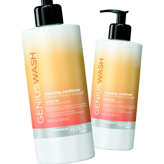 Redken Genius Wash Cleansing Conditioner for Unruly Hair, 16.9 oz - Pack of 2