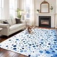 thumbnail image 3 of Blue Polka Dot Large Area Rugs for Bedroom Living Room, Soft Non Slip Carpet Bedside Rug, Modern Art Abstract Watercolor Dot Rectangular Floor Cover Kitchen Accent Rug 5'x8' for Dining Room/Office, 3 of 9