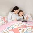 thumbnail image 5 of Catabedysis Multicolor Spring Flower 7-Piece King Bedding,Initial U Pattern King Bed in a Bag,Pink Reversible For Girls, 5 of 7