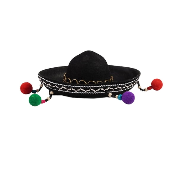 Birthday Pet Hat Dog Cats Headgear Colorful Pompoms Costume Sombrero Studded Pompoms Dog Christmas Outfit