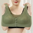 thumbnail image 5 of Bras! Ashirexll Front Close Bras for Women, Wireless Push Up Solid Color Soft Summer Thin No Steel Ring Breathable Gathering Bra Green 3XL, 5 of 8