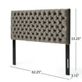 thumbnail image 3 of Hunter Velvet Upholstered Queen/ Full Headboard, Grey and Black Steel, 3 of 7