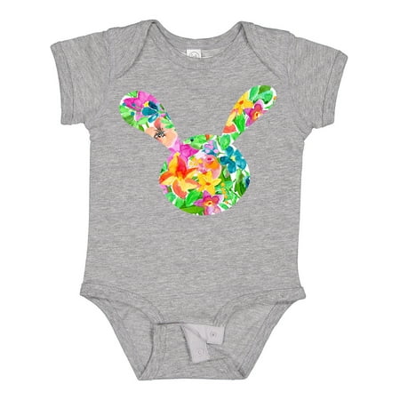 

Inktastic Easter Bunny Shape with Spring Flowers Gift Baby Boy or Baby Girl Bodysuit