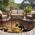 thumbnail image 4 of Red Wines Round Area Rug 8Ft Washable Large Circle Rugs for Living Room Dorm, Champagne Grapes Galsses Country Wooden Plank Non-Slip Carpet Floor Mats Indoor Outdoor Carpet Runner Home Decor, 4 of 8