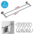 thumbnail image 1 of Adjustable Towel Bar Double Towel Holder Towel Rack for bathroom Thickened Stainless Steel Towel Rod with Hooks, 1 of 6
