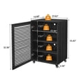 thumbnail image 3 of Wirrytor 5-Tier Mobile AV Media Cabinet with Slatted Door, Modern Rolling Stereo Rack, Audio Video Stand with Adjustable Shelves, Black, 3 of 7