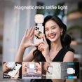 thumbnail image 3 of Magnetic Selfie Light Compatible for MagSafe iPhone, CRI 95+ 700lx/0.3m Folding LED Phone Fill Ring Lighting with Full Mirror for Zoom Makeup Photography Recording Conference TikTok(White), 3 of 14