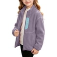 thumbnail image 5 of Mifsaly Boys Girls Fleece Jacket Zip Up Stand Collar Warm Winter Coats Kids Fall Winter Outdoor Everyday Outerwear with Pockets, 5 of 9