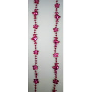 36" Flamingo Flower Bead Necklace - Metallic Hot Pink