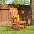 thumbnail image 7 of VINGLI Outdoor Glider Chair Wood Patio Glider with Cup Holder, Porch Glider with Smooth Rocking Mechanism, Heavy Duty 600 LBS, 7 of 7