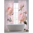 thumbnail image 5 of Romantic Pink Roses Sheer Curtains 84 Inch Length 2 Panels Set, Watercolor Botanical Floral Voile Window Treatment Rod Pocket Curtains Sheers Drapes for Bedroom/Living Room/Kitchen 52"x84"x2, 5 of 7