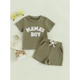 thumbnail image 3 of Jxzom Toddler Baby Boy Clothes Summer Short Sleeve Little Dude Embroidery T-Shirt Tops Shorts Set 6M 12M 18M 2T 3T Waffle Knit Outfit, 3 of 8