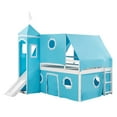 thumbnail image 6 of Aukfa Loft Bed with Slide - Full Size Low Castle Bed with Tent and Tower for Kids,Wood - Blue, 6 of 8