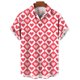 thumbnail image 3 of Camisa hawaiana con estampado 3D de corazón de amor para hombre y mujer, blusa de manga corta con botones para el día de San Valentín, 3 of 4