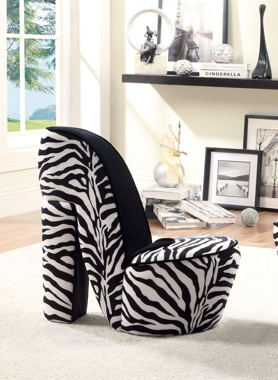 Ilana Small Accent Chair-Color:Zebra Print - Walmart.com