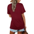 thumbnail image 3 of Aloohaidyvio Tops for Women,Fashion Womens Summer V-Neck Solid Short Sleeve Casual Top Blouse, 3 of 5