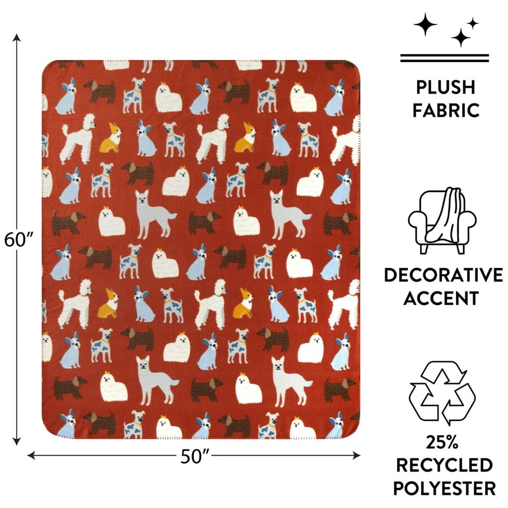 Mainstays Dog Print Fleece Throw