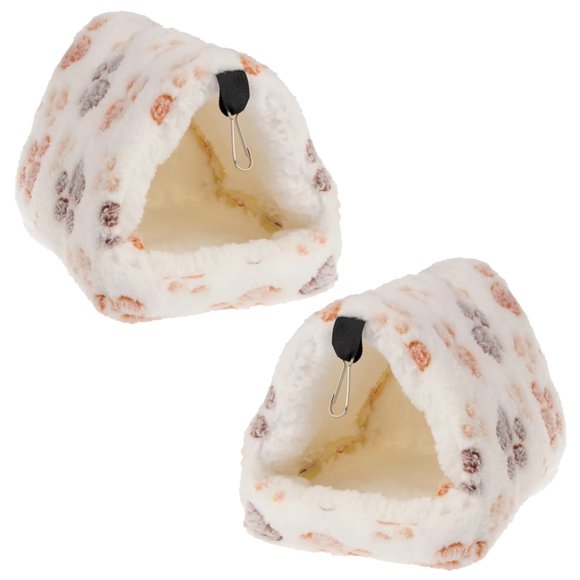 1/2 Pcs Maison pour Animaux en Polaire Corail à Pois Petite Mousse Lit Suspendu pour Hamster avec Fermeture à Glissière pour Petits Animaux Écureuil Perroquet Nid en Coton