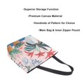 thumbnail image 3 of FORMRS Womens Canvas Tote Bag with Zipper Inner Pocket Shoulder Handbag, Flowers and Leaves, 3 of 7