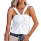 thumbnail image 1 of Camiseta sin mangas con tirantes para mujer, chaleco con cuello sin espalda y sin mangas de Color sólido, ajuste delgado para verano, 1 of 7