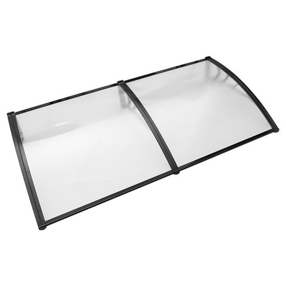 Window Awning Outdoor Polycarbonate Front Door Overhead Patio Window Awning Outdoor Polycarbonate Front Door Overhead Patio Rain Sun Protection Shelter Cover 190 100cm Black Com