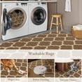 thumbnail image 6 of SUNDEREY 5'x7' Moroccan Geometric Area Rug,5x7ft Washable Bedroom Rug,Easy Jute Indoor Outdoor Carpet, Farmhouse Checkered Non Slip Khaki Carpet for Office Couch Entrance Kitchen,Khaki, 6 of 10