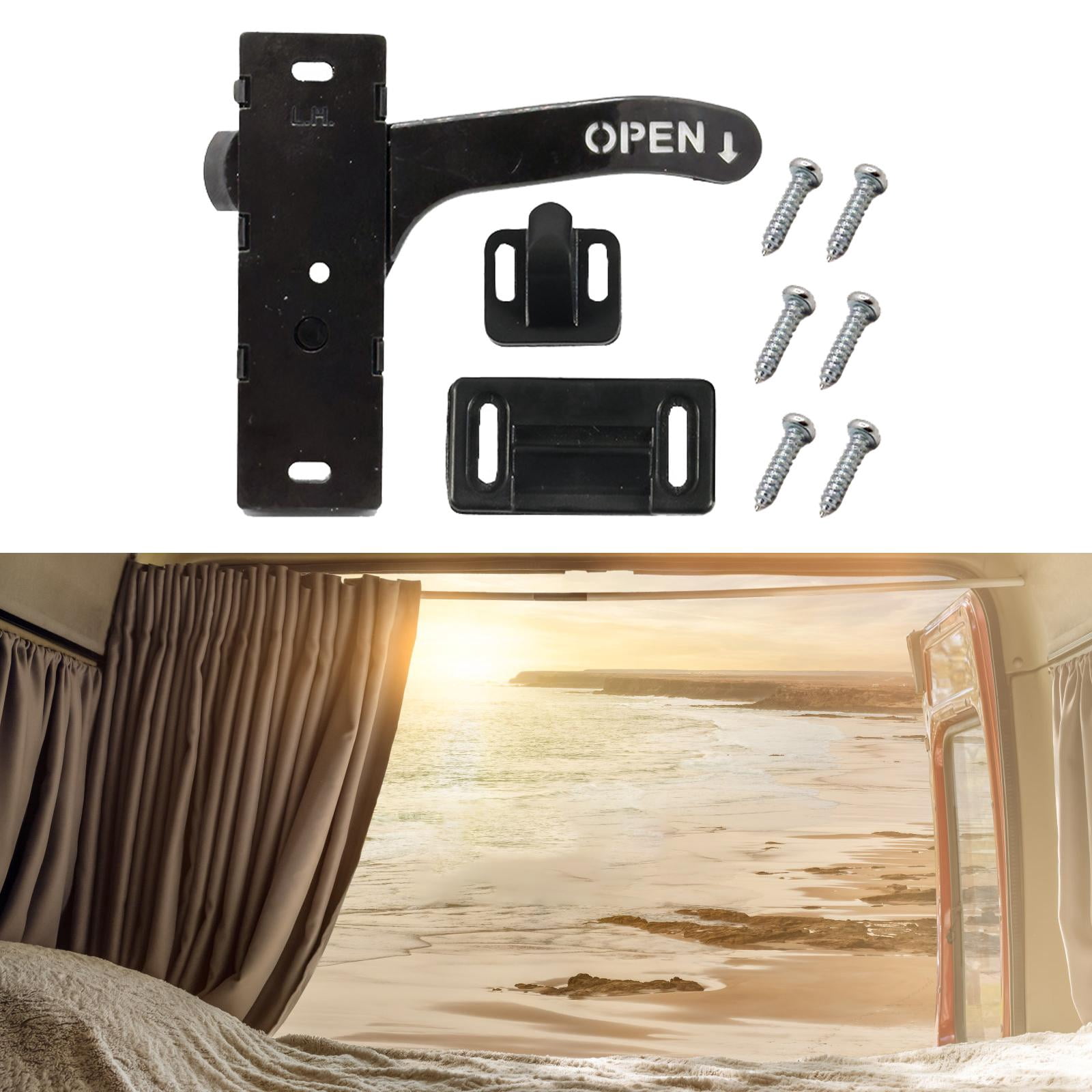 Wzmzjy Car Screen Door Latch Set Heavy Duty Easy Installation RV Accessories for Inside Left handle