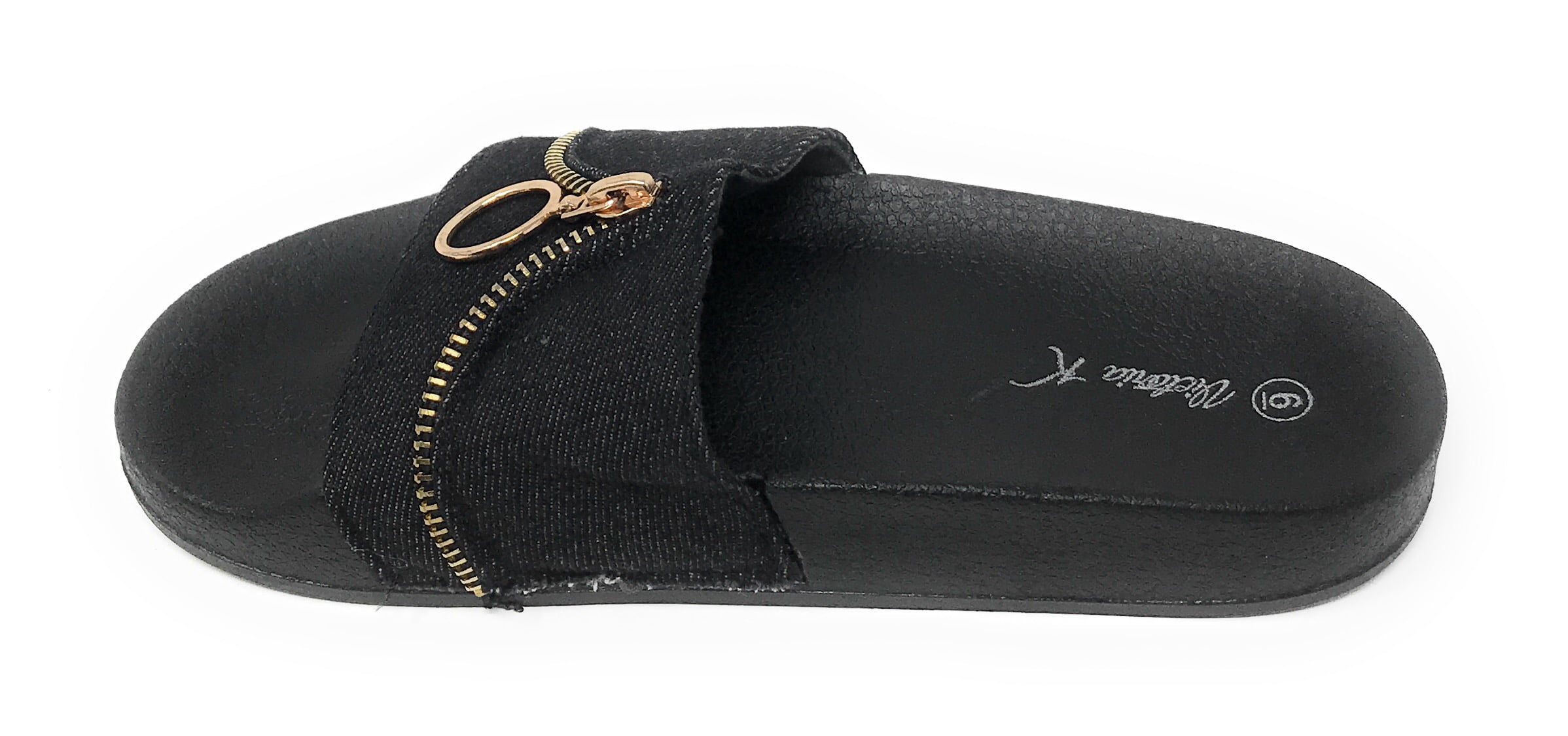 Victoria K Women's Zipper Slider Sandals