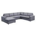 thumbnail image 2 of Warren Light Gray Linen 6 Seat Reversible Modular Sectional Sofa Chaise, 2 of 2