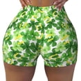 thumbnail image 2 of Gukieu Happy St. Patrick's Day Print Women's Sports Shorts, Elastic Waist High Stretch Running Yoga Gym Sweatpants-Small, 2 of 8